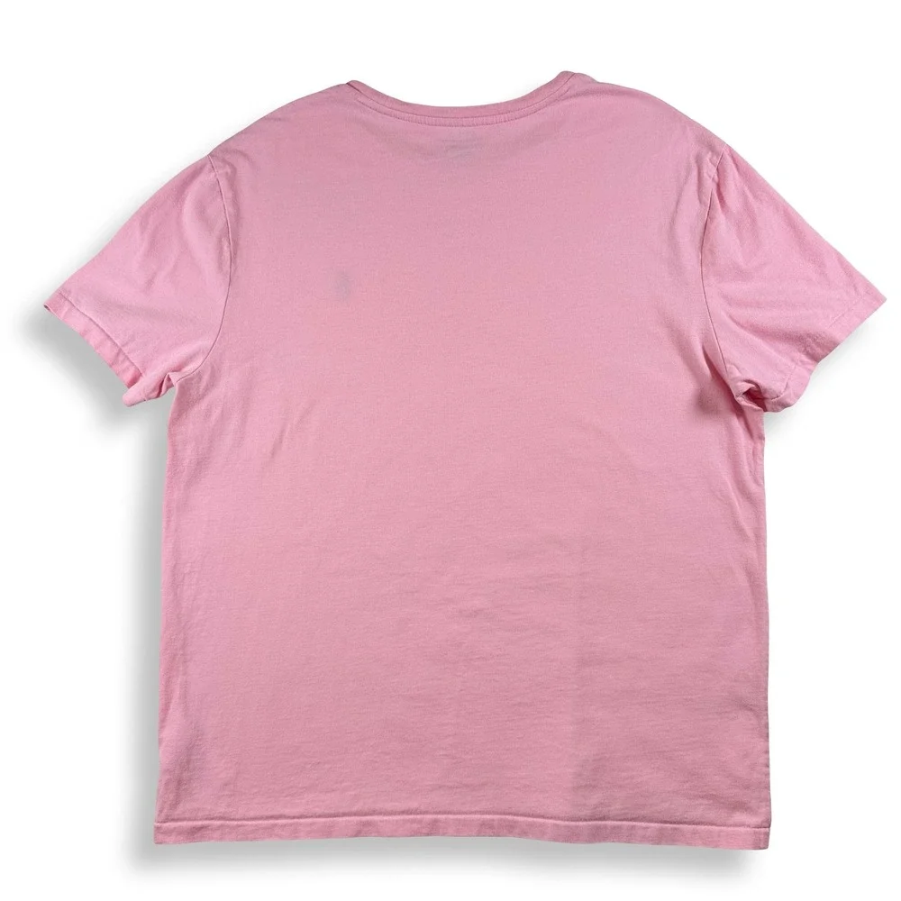 Polo Ralph Lauren Mens Large Pink Cotton Short Sleeve Crewneck Pony Logo T-Shirt